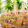 4 Pcs Hawaiian Luau Tablecloths Hawaiian Luau Table Cover Tropical Palm Leaves Tablecloth 86 x 51 in Palm Leaves Table Cloth Baby Birthday Party