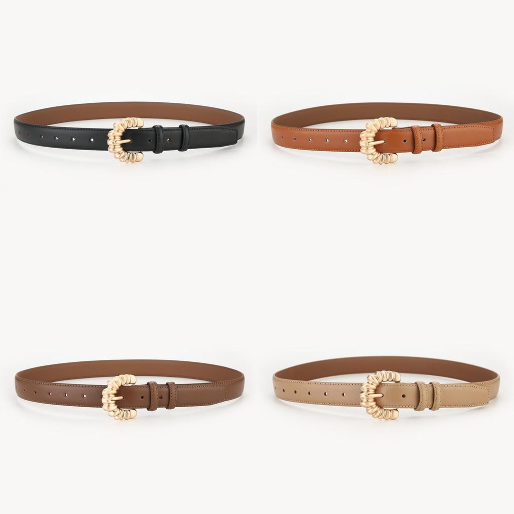Genuine Leather Belt For Men Women Fashion Casual Minimalist Style With Metal Buckle For Daily Wear