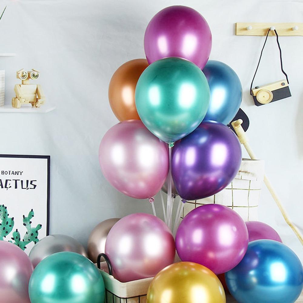50PCS Thicker Material Thicker Balloons Metal Color Finish Party Balloons Baby Shower
