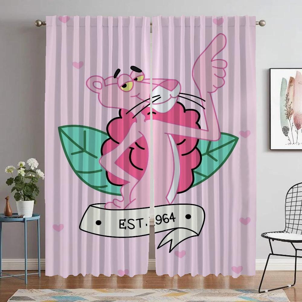 

Элегантные шторы для комнаты, 2 шт., розовая пантера, затемняющие шторы, тюль для спальни, шторы для домашнего интерьера, перегородки для гостиной W50xH70cmx2pcs-CL