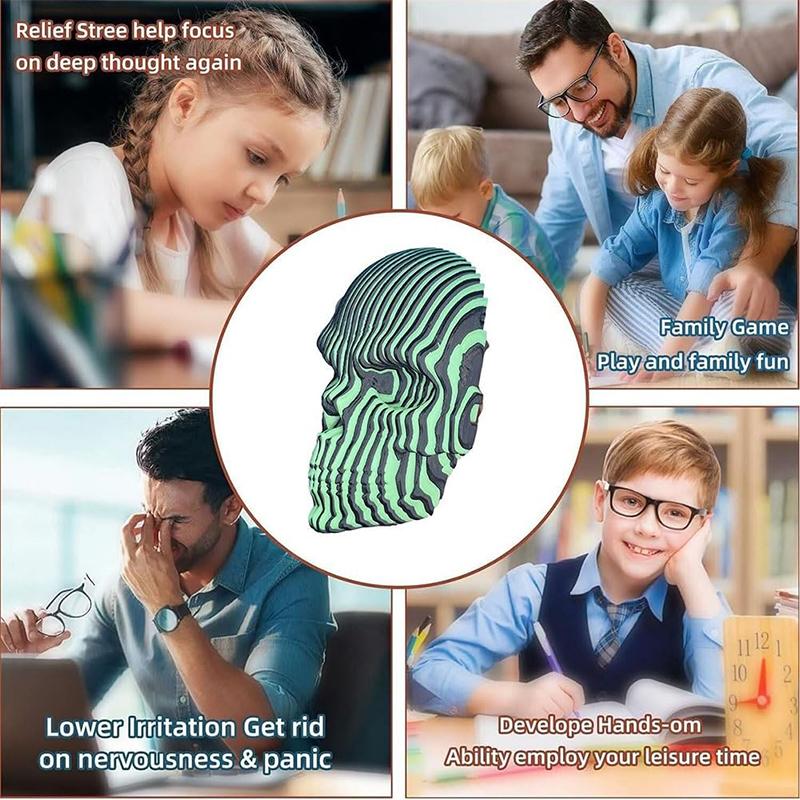 3D Printed Luminous Quantum Skull Fidget Skull Gifts Cool Novelty Desk Ornament Funny Desktop Ornaments For Home Office Desk