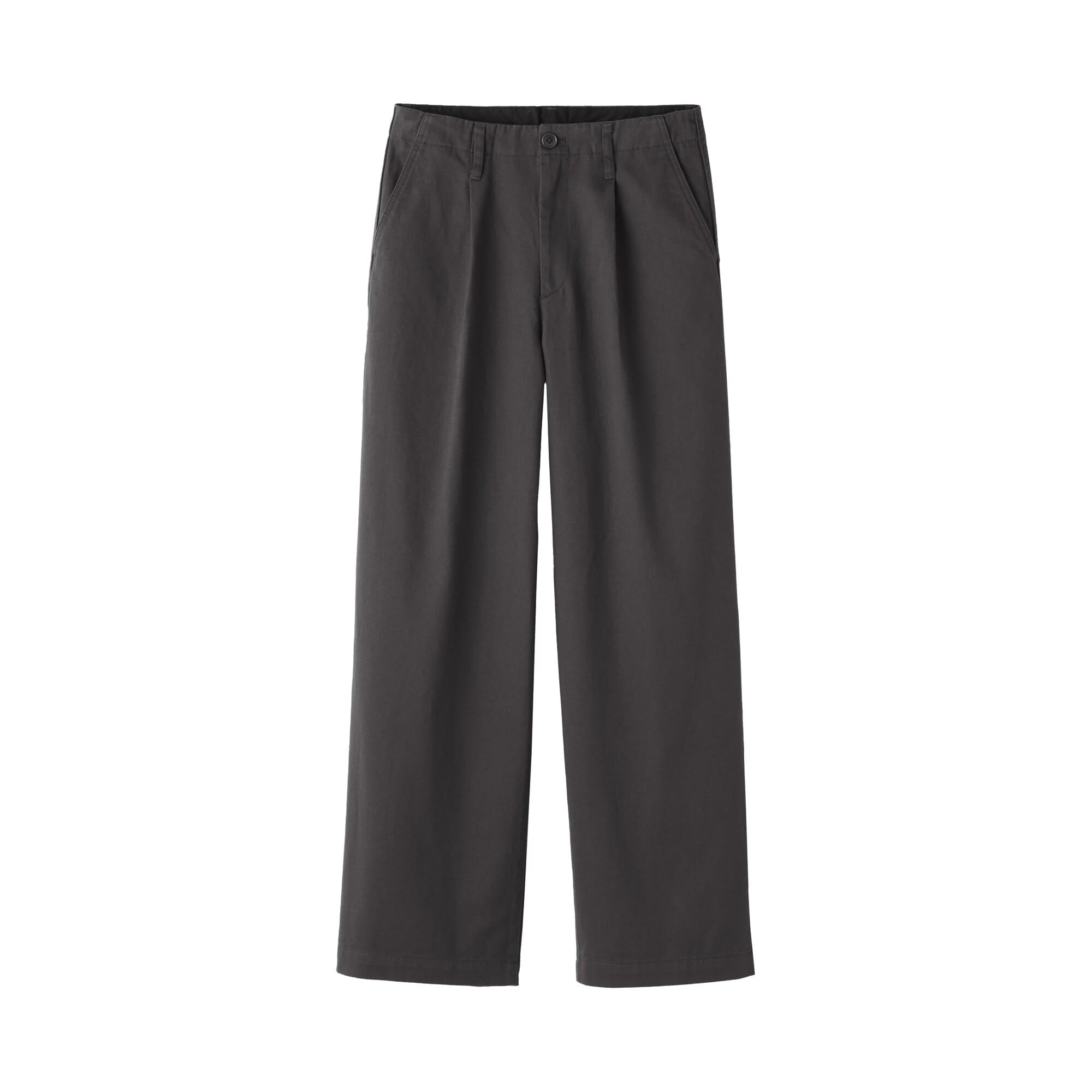 MUJI Irregular Yarn Chino Tuck Wide Dark Size M Women s Pants, BE1SNA5S, Gray,
