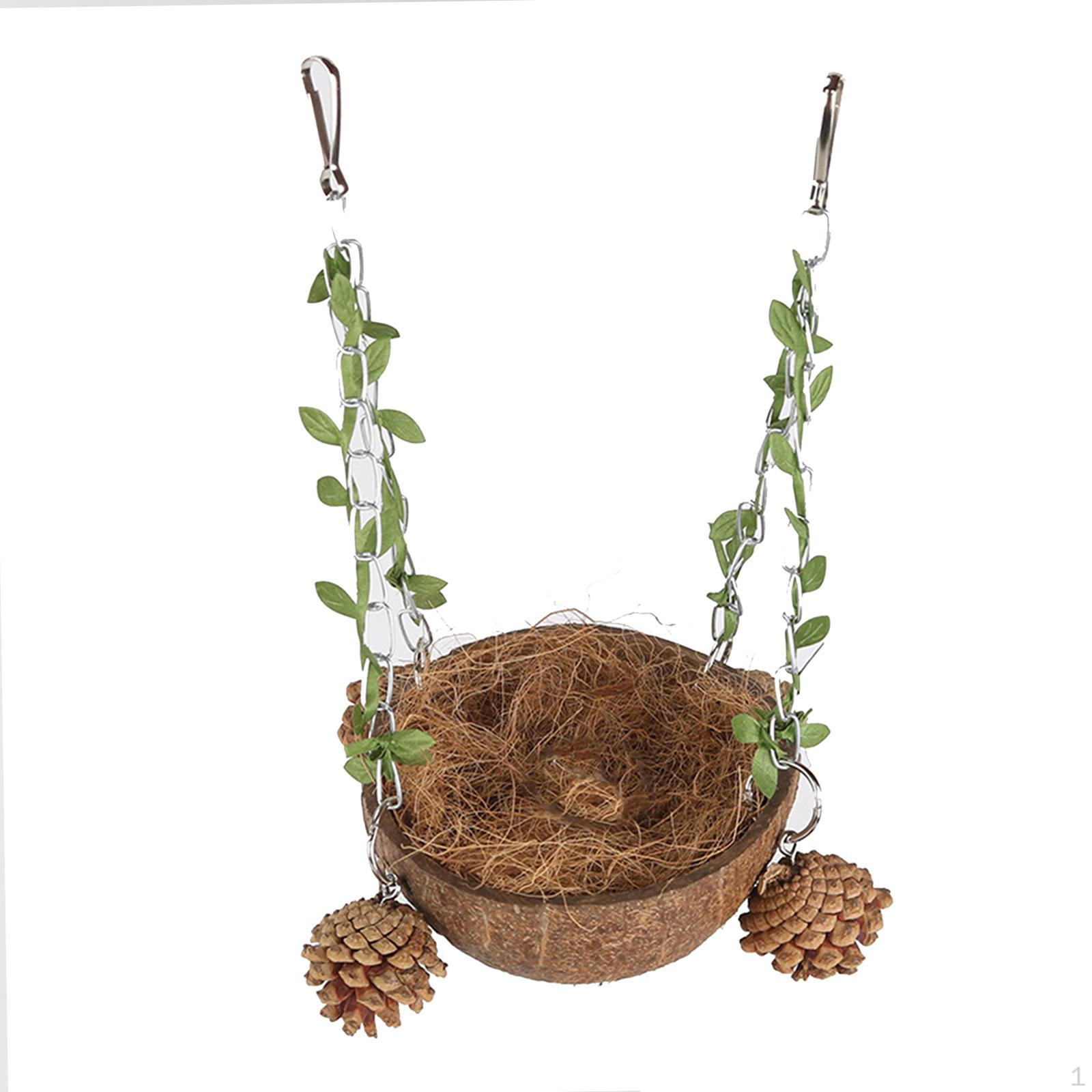 

Птичье гнездо из скорлупы кокоса, жевательная игрушка, клетка для волнистых попугайчиков, неразлучников, канареек