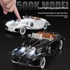1:18 1936 Mercedes Benz 500K Classic Vintage Vehicle Alloy Metal Diecast Car Model Sound and Light Collection Hobby Gift For Boy