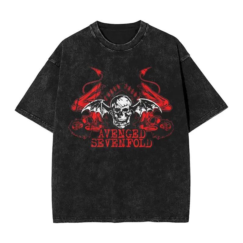 Men Cotton Unique TShirt Avengeds Metal Band TShirts Crew Neck Sevenfolds Graphic Printed Tee Shirt Short Sleeve Clothing
