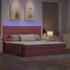 LED Storage Bed with Mattress Pink 200 x 200 cm Velvet