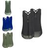 Stylish Women Sleeveless Vest With Cross Back Design And Convenient Front Zipper For Plus Sizes