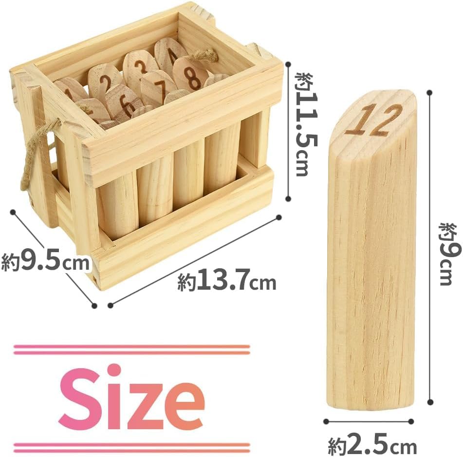 TMR.Breath G Skittle Game, Outdoor Bowling Game, Lightweight Wooden Bowling Game for Kids and Adults, Indoor/Outdoor Recreation, Includes Storage Case