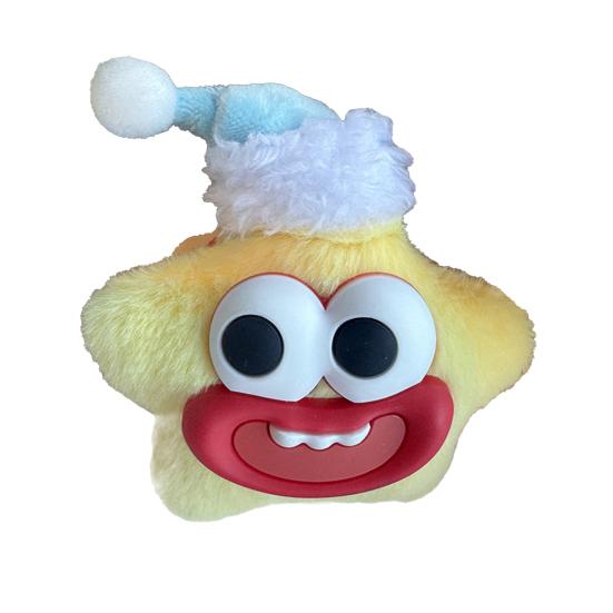 Large Mouth Cartoon Doll Keychain Star Shape Macaron Color Keychain