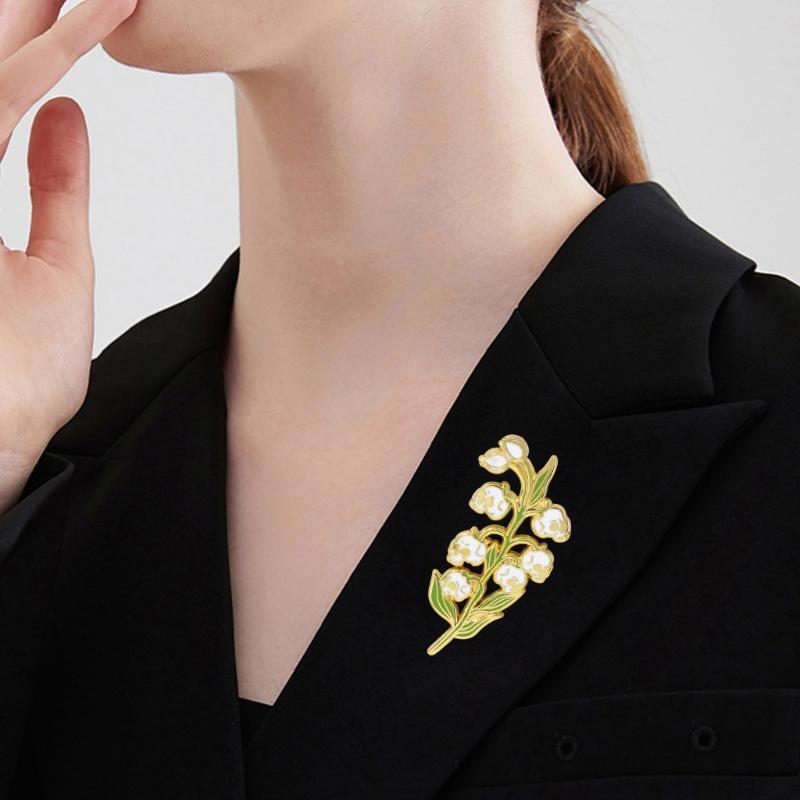 Skull Lilys of The Valley Brooch Unique Designs With Sturdy Alloy Materials for Parties Supplies and Festivals