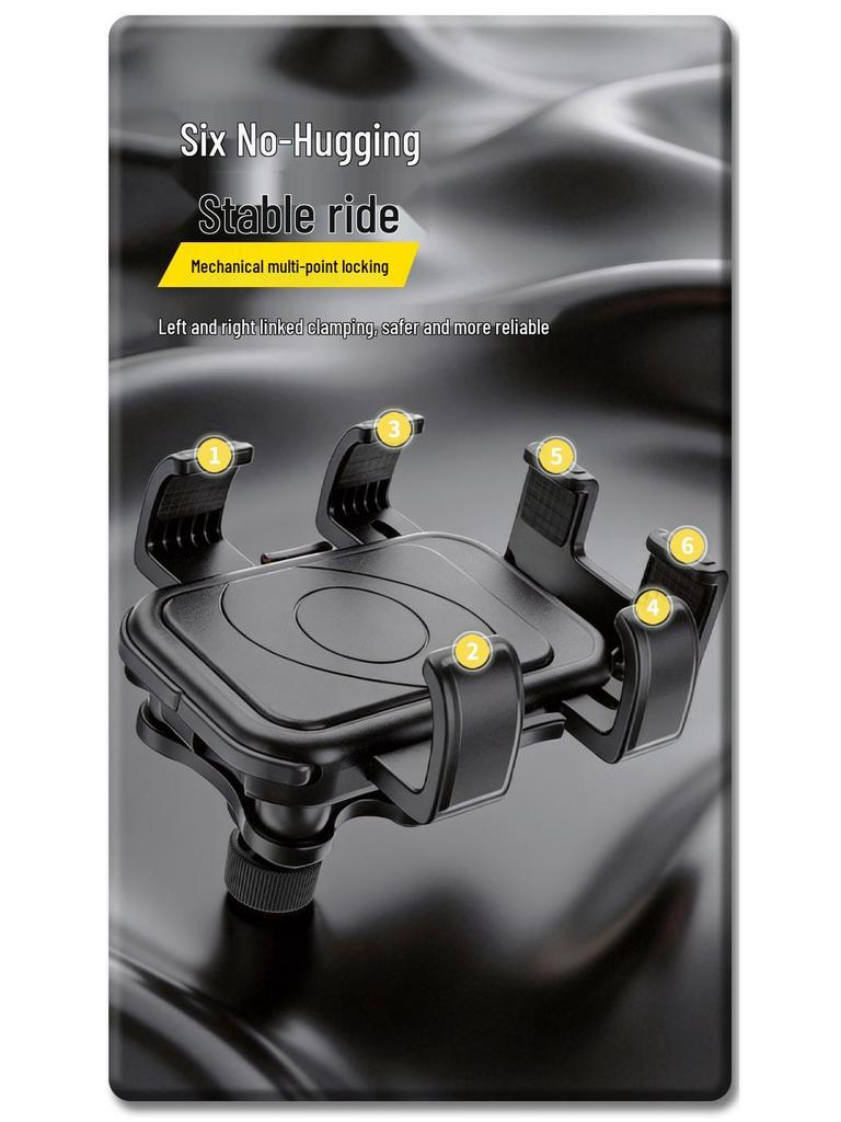 Shockproof Phone Holder for Cycling, Mountain Bikes, Motorcycles & Scooters with Anti-Shake Straps & Fixing Bracket