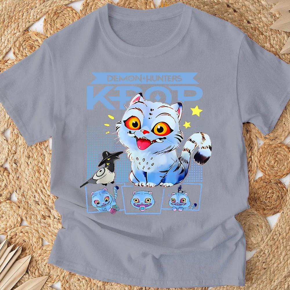 Kpop Demon Hunter HD Tiger Print T-Shirt - 100% Cotton Breathable Summer Tee for Men & Women  Soft Round Neck Casual Top