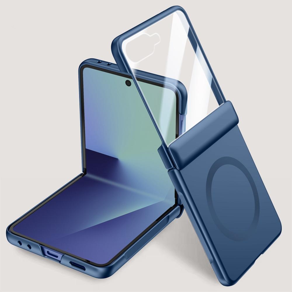 För Samsung Galaxy Z Flip7 5G Magnetiskt Skal Hårt PC Telefonskal med Bakre Liten Skärmskydd