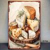 Vintage Tin Sign Cheese Platter 8x12 Inch Retro Wall Art for Home Bar Kitchen Restaurant