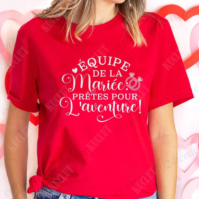 Humor French Bachelorette Party T-Shirt Girls Single Farewell Tees Team Evjf Future Bride Shirt Funny Bridal Shower Wedding Tops
