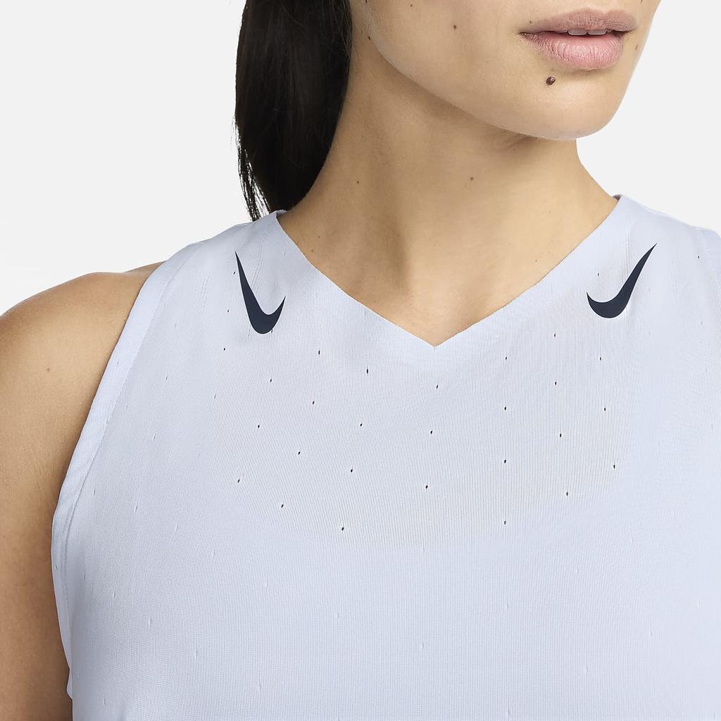 Nike Aeroswift V-Neck Mesh Breathable Sleeveless Tank Top Women Tops Football-Grey Obsidian FN2504-085