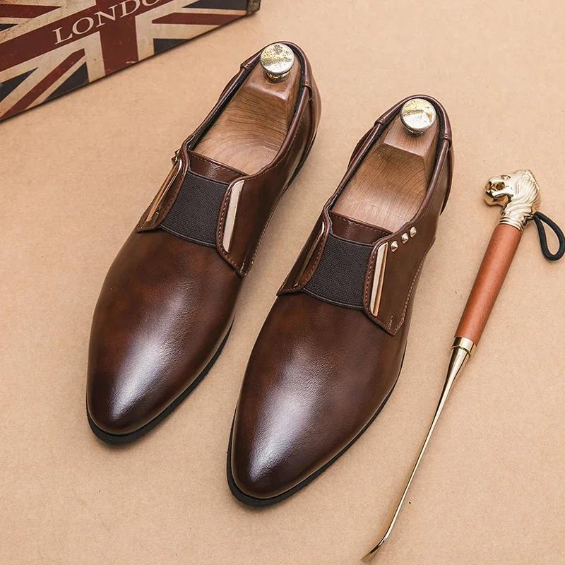 Spring Black luxury shoes Men's designer  Brown leather shoes for men Comfortable Casual shoe Dress loafers shoes man