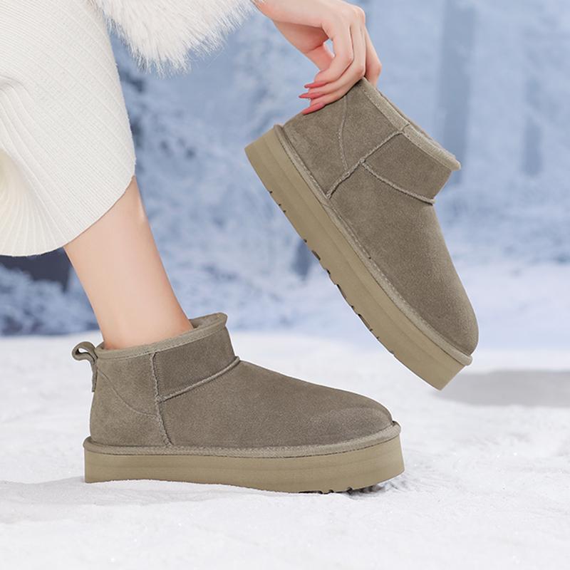 Qirui shoes Snow boots fashionable and versatile pure wool warm