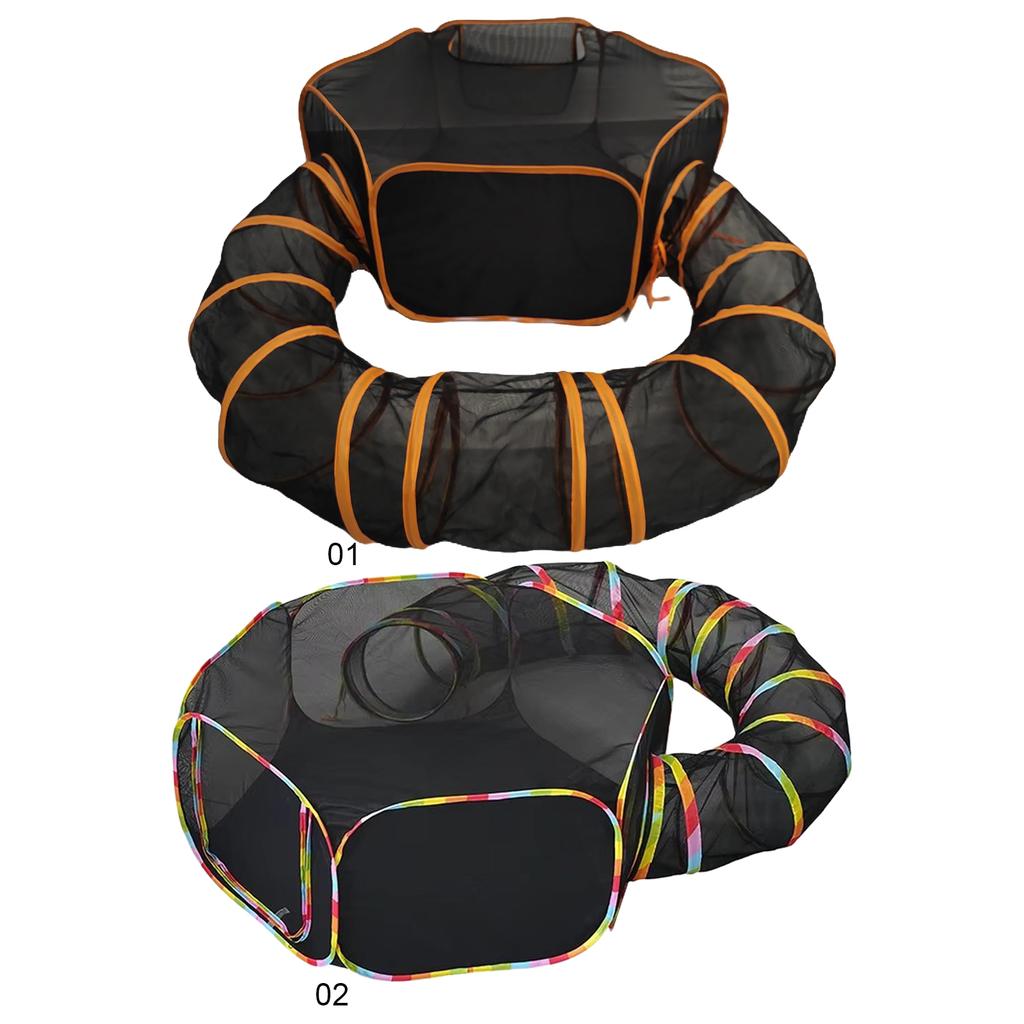 Outdoor Folding Play Tent Tunnel Circle Cat Tunnel Collapsible Outdoor Cat Enclosures Playground for Kitten Rabbit Bunny Ferret
