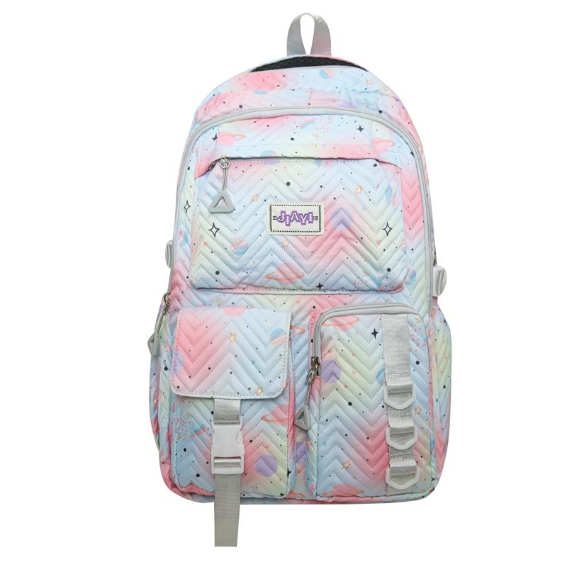 Cartoon Print Backpack Middle School Student Schoolbag Large Capacity Backpack