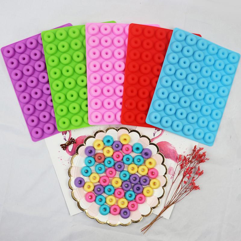 48 Cavity Mini Donut Silicone Mold Donut Bakeware Donut Baking Pan Ice Molds Dessert Chocolate Biscuit Cake Molds