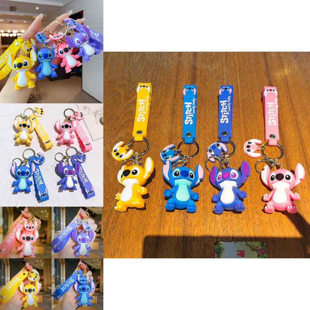 Niedlicher Cartoon Stitch Schlüsselanhänger Anhänger Weiches PVC-Material Einzelverpackung