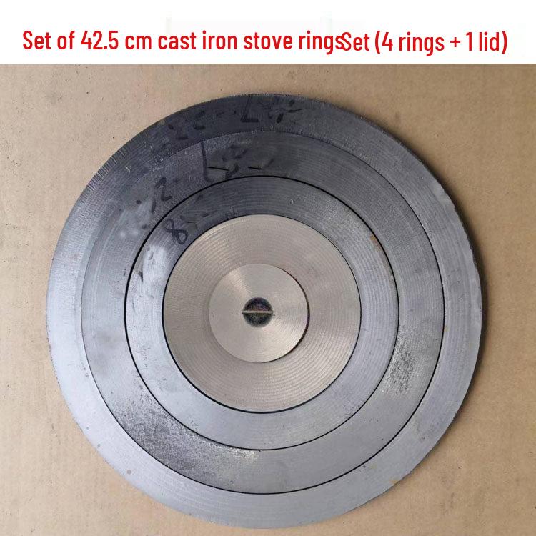 Cast Iron Firewood Stove Ring & Lid: Thickened Rustic Pot and Fire Pit Accessories