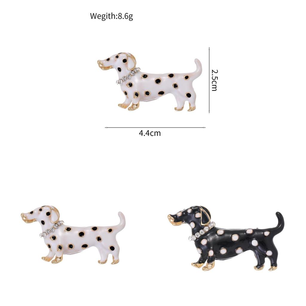 Tier-Anstecknadel aus Zinklegierung mit Tupfen-Hunde-Design für Mädchen und Frauen