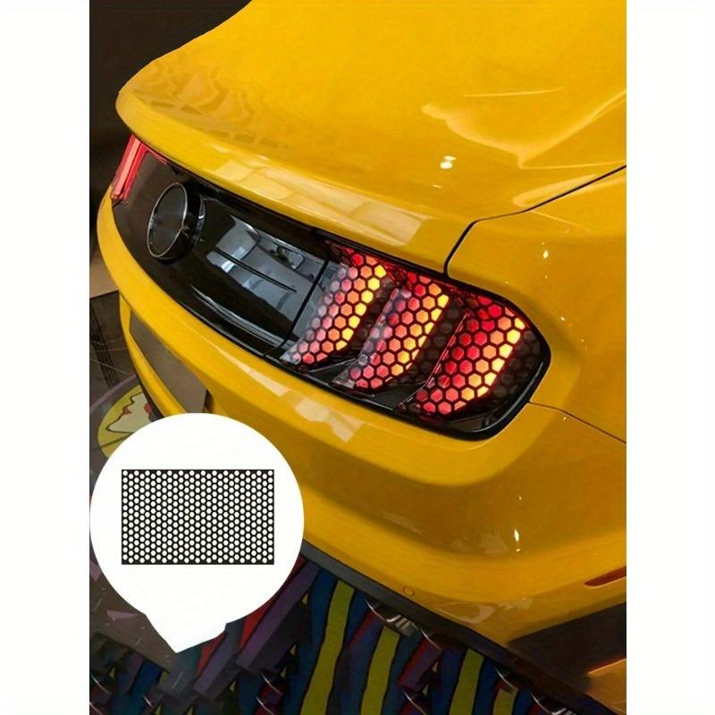 1pc Black Car Rear Light Honeycomb Sticker, Black Carbon Fiber Style Decal, Car Lights Universal