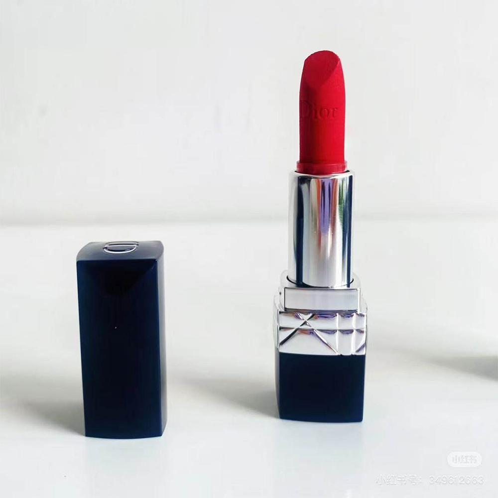 Помада Dior Rouge Dior 999 Сатиновый финиш 1.5г Увлажняющая Классическая красная помада красный