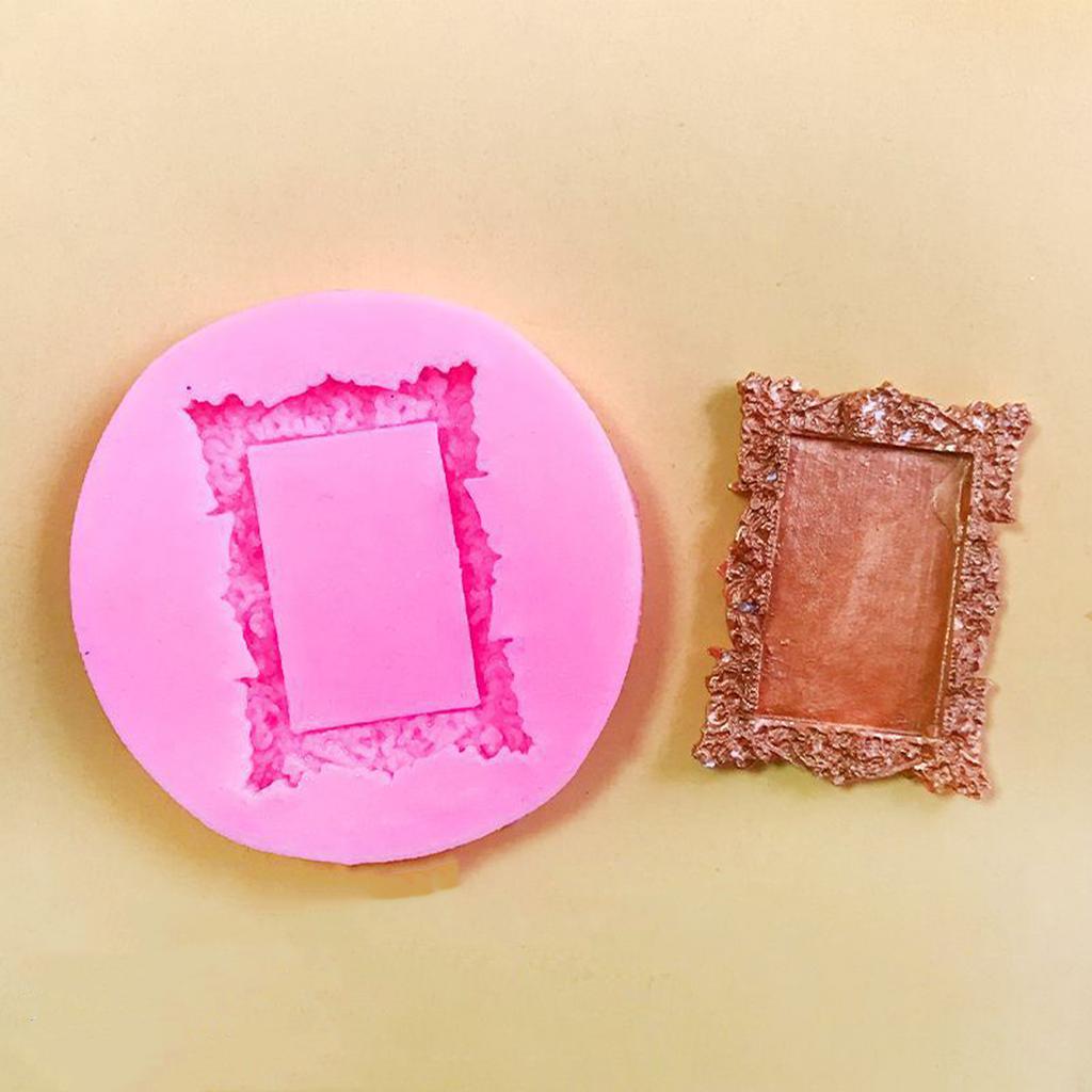 Picture Frame Silicone Molds for Epoxy Resin Candle Soap Decoration Fondant Silicone Molds for Chocolate Candy Cake