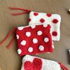 Dustproof Cosmetic Storage Bag Heart-shaped ID Card Holder Wide Opening Plush Coin Purse  Travel