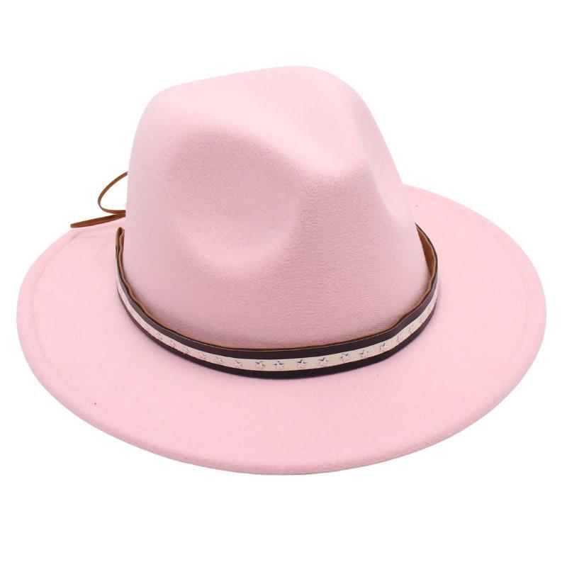 Foreign Trade Retro Top Hat Pentagram Jazz Hat Men'S And Women'S Felt Hat European And American Style Hat Woolen Hat Wool