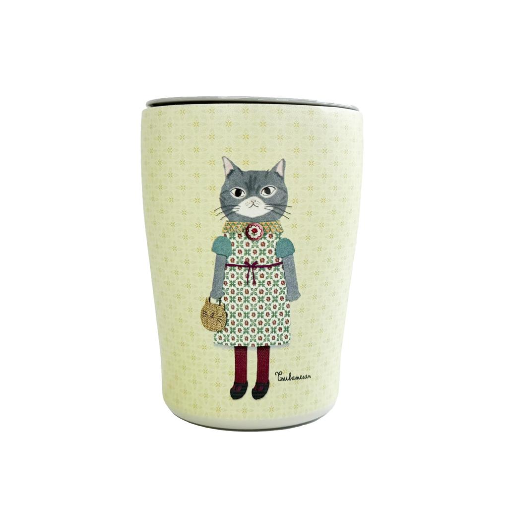[Kusuguru Japan] Parlor Suzurando Tumbler with Lid, Small, 300ml, Swallow Design, CR