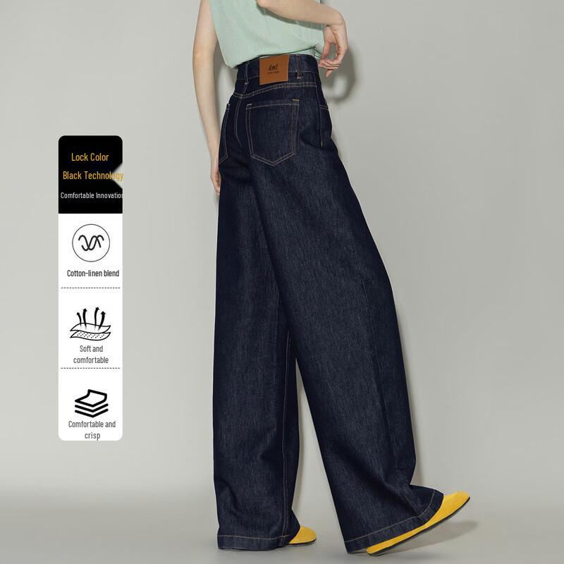 Demana Women s High-Waist Wide-Leg Tencel Cotton Jeans L