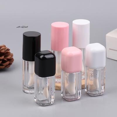 6ML Transparente Leere Lipgloss-Tuben mit Großem Pinsel Kunststoff Lippenbalsam Mini Proben Kosmetikbehälter für Lippenstiftproben