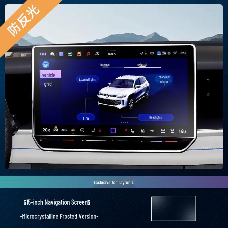 Protezione Schermo Temperato Volkswagen Tayron L: Adesivo Controllo Navigazione & Decorazione Interni per 25 Modelli