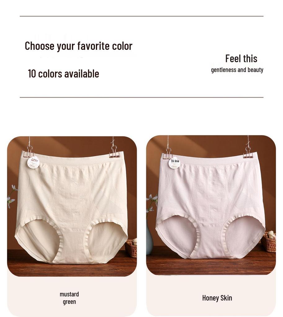 Seamless High Waist Plus Size Women's Panties with Antibacterial Crotch - Breathable Briefs for 200 lbs