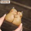 Cartoon Birnenpaar Zisha Teehaustier Yixing Lila Sand Tee Figur Spielzeug Teezeremonie Ornamente Teestatue für Teeservice Handwerk