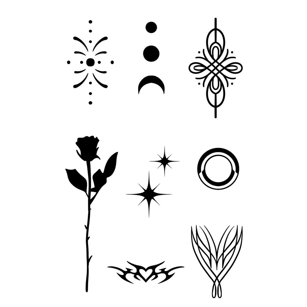 Y2K Sexy Butterfly English Cross Finger Waist Belly Tattoo Sticker Holiday Party Decoration Sticker