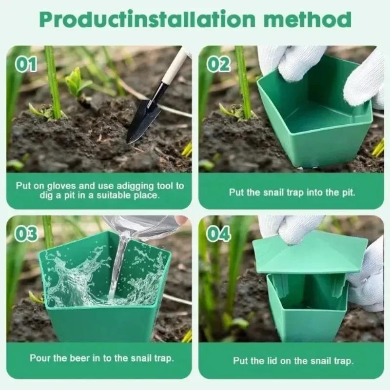 1-10 peças Armadilha para Caracóis de Jardim Casa Gaiola para Lesmas Capturador Plástico PP Reutilizável Ferramenta de Controle de Pragas para Exterior Fazenda Legumes Flores