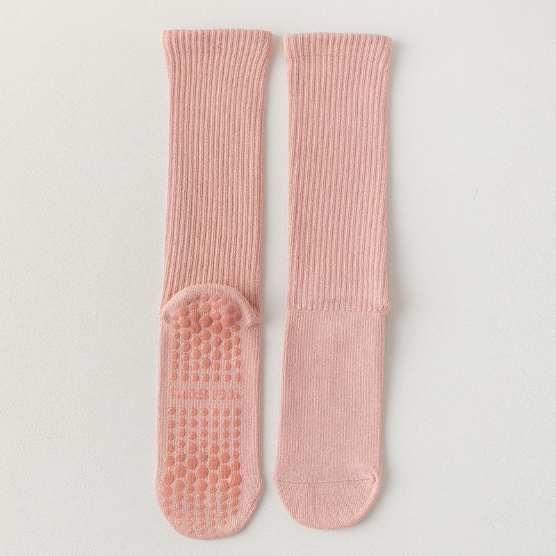 Yoga Socks, Women's Mid-calf Socks, Professional Fitness Pilates Socks, Silicone Anti-slip Sports Long Socks, Sweat-absorbing Cotton Socks