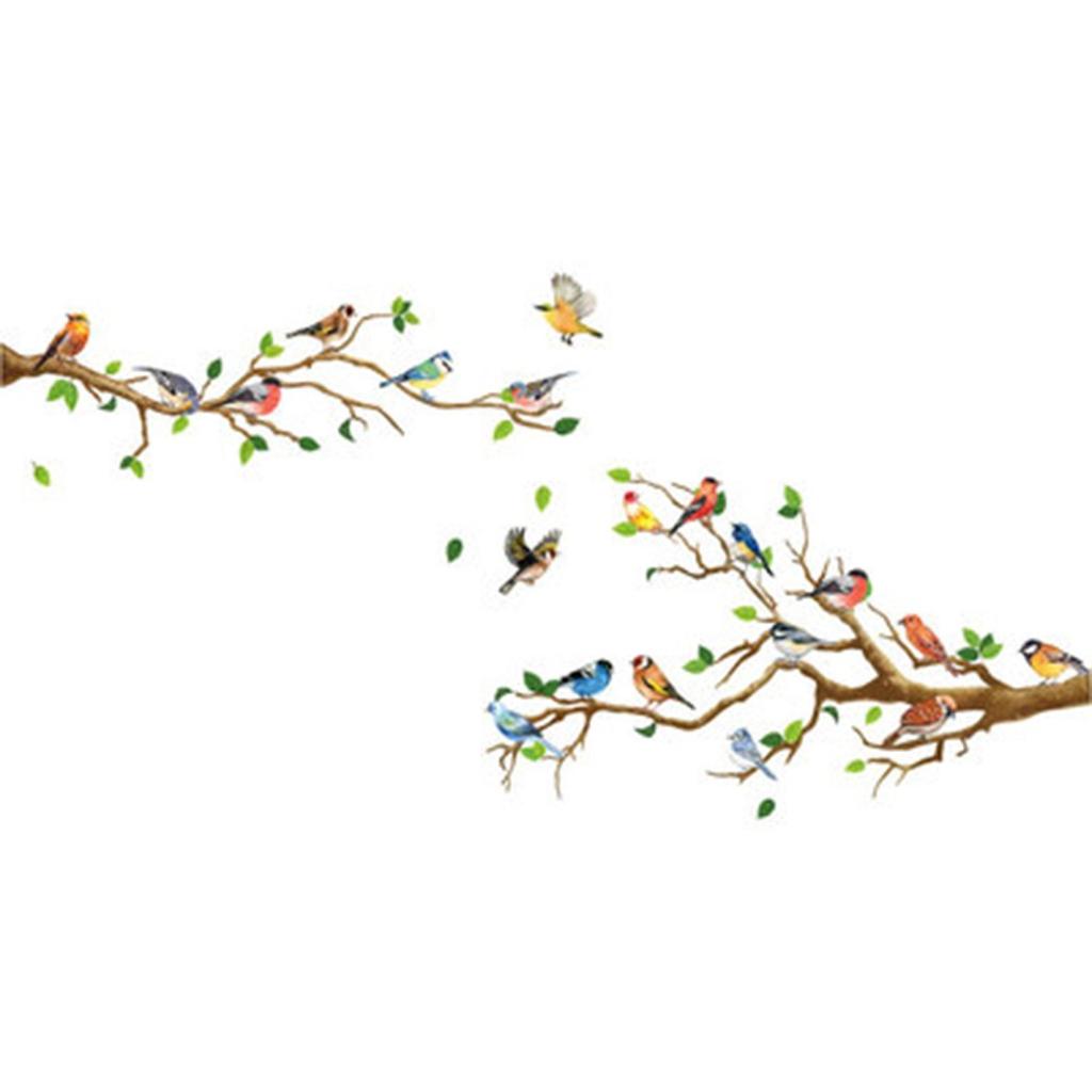 Accessories Branch Birds Wall Stickers Bedroom Living Room Office Background Wall Sofa Decorative Wall Stickers Leaf And