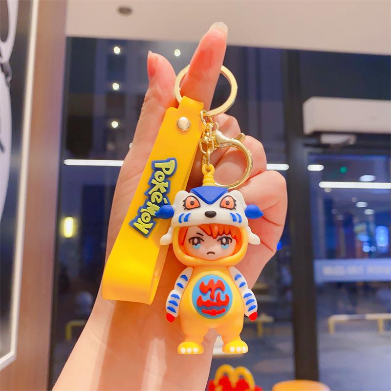 Creative Cartoon Animation Digital Baby Drag Boys and Girls Keychain Bag Pendant Car Keychain Gift