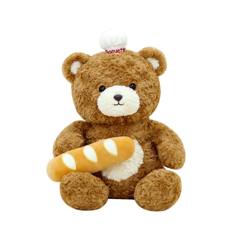 Bread Plush Bear Toy Animal Stuffed Doll Bedroom Decoration Kids Gifts Cute