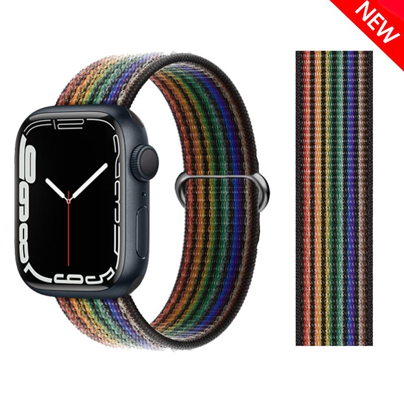 2pcs Straps For Apple Watch Band 44mm 40mm 45mm 46mm 42mm 49mm 41mm Nylon Loop Bracelet iwatch Series 10 9 8 7 6 5 3 se ultra 2
