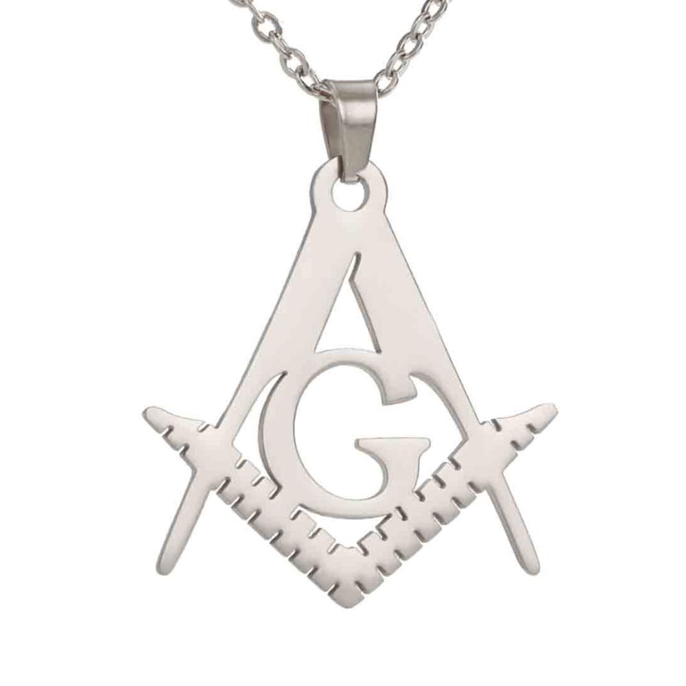 Vintage Freimaurer Anhänger Halskette für Männer Edelstahl Freimaurer Energie Halsketten Gotisches Religiöses Amulett Schmuck Geschenk