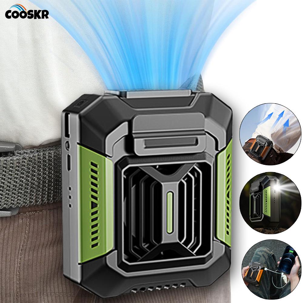 

Waist Clip Fan Portable Fan 4000mAh USB Rechargeable Fan 3 Speeds Hanging Neck Fan with Power Bank LED Light Outdoor Camping Fan помаранчевий