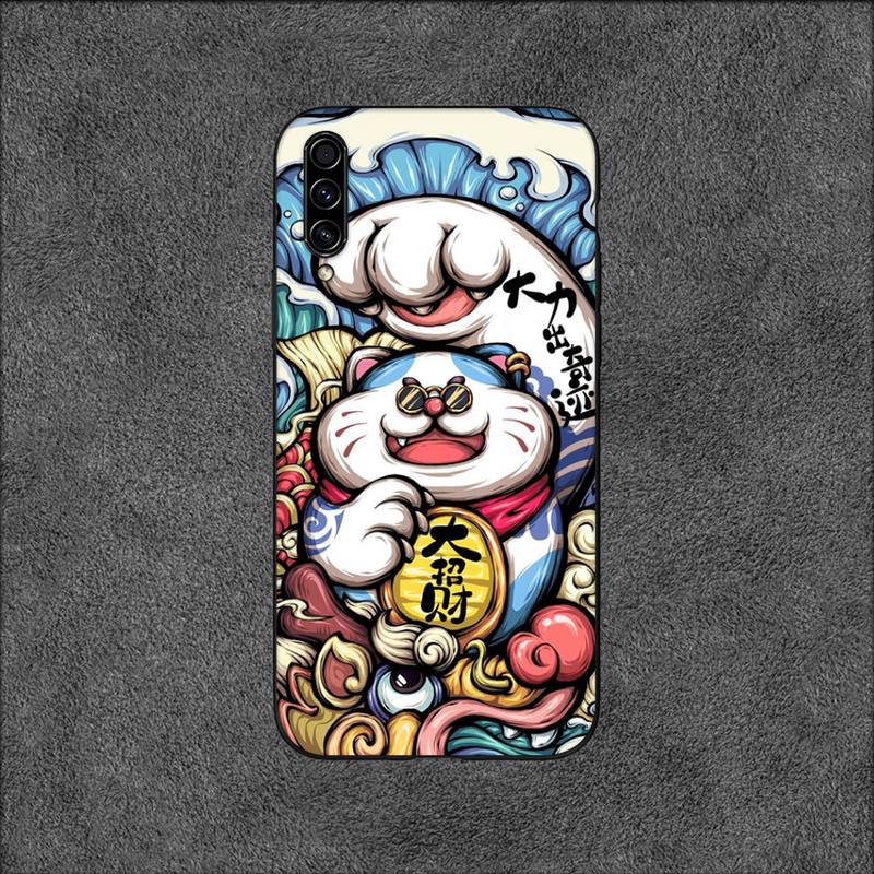Elements of Chinese Style Lucky Money Cat Phone Case For Samsung Galaxy A02 A12 A13 A22 A32 A41 A51 A53 A71 A73 Shell