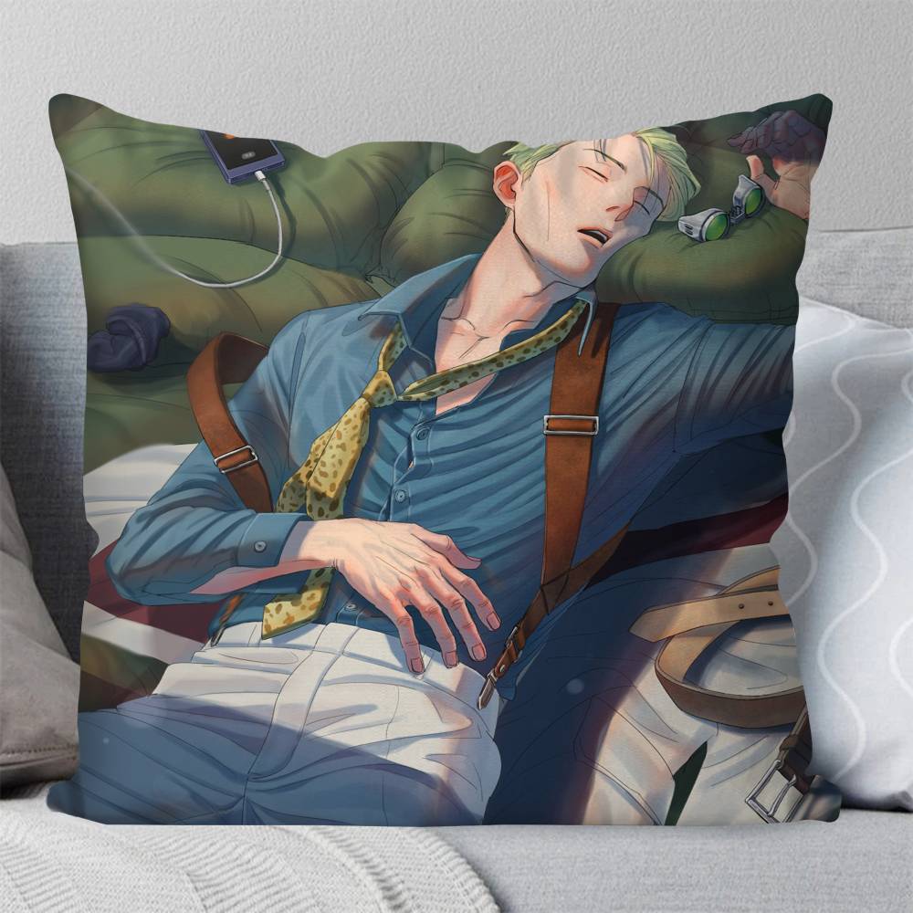 Nanami Kento Jujutsu Kaisen Anime Pillow Case Square Pillow Bedroom Sofa Leisure Comfort Cushion Car Living Room Home Decoration